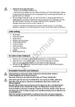 Предварительный просмотр 5 страницы MIA BS 5562 Manual