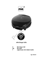 MIA Mini Burger Grill Manual preview