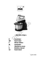Предварительный просмотр 1 страницы MIA Roto Mix & Style Manual