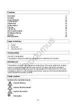 Preview for 12 page of MIA TA 0080B Instruction Manual/Safety Cautions