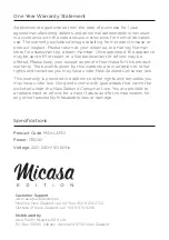 Preview for 12 page of Micasa MAXLAF01 Operation And Storage Manual