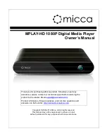 Micca MPLAY-HD 1080P Owner'S Manual предпросмотр