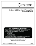 Предварительный просмотр 1 страницы Micca origen+ Owner'S Manual