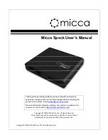 Preview for 1 page of Micca Speck User Manual