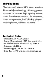 Preview for 2 page of Miccus Home RTX User Manual