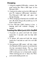 Preview for 4 page of Miccus Mini-jack AX4 User Manual