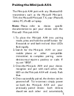 Preview for 5 page of Miccus Mini-jack AX4 User Manual