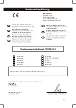 Предварительный просмотр 31 страницы Michelin MTW-210 Instruction Manual