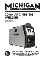 Preview for 1 page of Michigan Welding MULTI200 Operating Instructions Manual