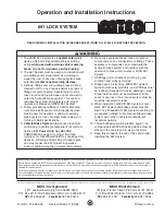 Preview for 1 page of MICO 691 Lock System Operation And Installation Instructions Manual