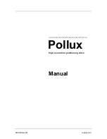 Preview for 1 page of Micos Pollux Drive Manual