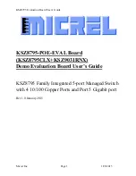 Preview for 1 page of Micrel KSZ8795 Series User Manual