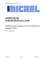 Preview for 1 page of Micrel KSZ8895 User Manual