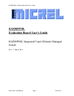 Preview for 1 page of Micrel KSZ8895ML User Manual