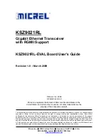 Предварительный просмотр 1 страницы Micrel KSZ9021RL-EVAL User Manual