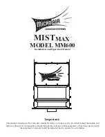 MICRO-AIR MISTMAX MM600 Installation And Operation Manual preview