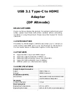 Preview for 3 page of Micro Connect USB3.1CHDMI User Manual