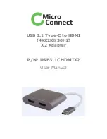 Preview for 1 page of Micro Connect USB3.1CHDMIX2 User Manual