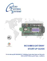 Предварительный просмотр 1 страницы Micro control systems MCS-BMS-GATEWAY Startup Manual