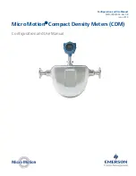 Предварительный просмотр 1 страницы Micro Motion CDM100M Configuration And Use Manual