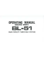 Preview for 1 page of Micro Seiki BL-51 Operating Manual