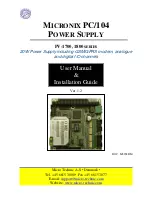 Preview for 1 page of Micro Technic Micronix 1800 Series Installation And User Manual