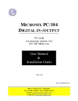 Предварительный просмотр 1 страницы Micro Technic Micronix PV-1648 User Manual & Installation Manual