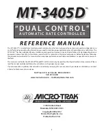 Предварительный просмотр 2 страницы micro-trak DUAL CONTROL MT-3405D Reference Manual