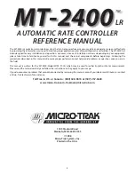 Preview for 2 page of micro-trak MT-2400 LR Reference Manual