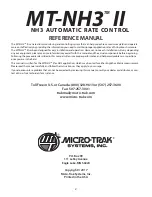 Preview for 2 page of micro-trak MT-NH3 II Reference Manual