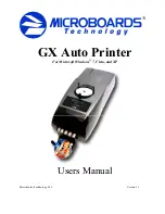 MicroBoards Technology GX Auto Printer User Manual preview