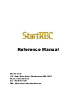 MicroBoards Technology StartREC Reference Manual preview