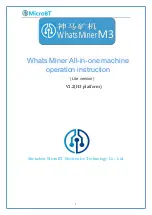 MicroBT Whats Miner M3 Operation Instruction Manual preview