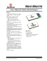 Предварительный просмотр 1 страницы Microchip Technology RN41 Manual