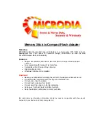 Preview for 1 page of Microdia Memory Stick Overview