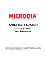 Предварительный просмотр 1 страницы Microdia Micro-Flash AluminPLUS USB 2.0 Installation Manual