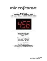 Предварительный просмотр 1 страницы Microframe Corporation Visual-Pager 4600 Series Installation And Specification Manual