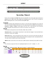 Microh LEDBAR RGB Operating Manual preview