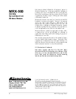 Preview for 2 page of Microhard Systems MRX-900 Operating Manual