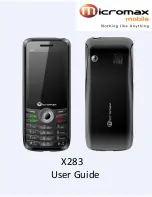 Micromax X283 User Manual предпросмотр