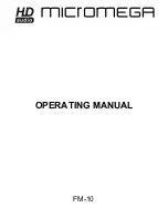 Preview for 1 page of Micromega FM-10 Operating Manual