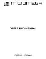 Micromega PW-250 Operating Manual preview