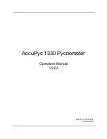 Micromeritics AccuPyc 1330 Operator'S Manual preview