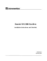 Micromeritics GEMINI VII 2390 Installation Instructions And Checklist предпросмотр