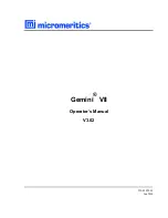 Предварительный просмотр 1 страницы Micromeritics Gemini VII 2390a Operator'S Manual