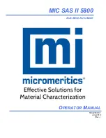 Micromeritics MIC SAS II 5800 Operator'S Manual предпросмотр