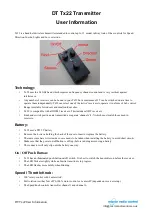 Micron Radio Control DT Tx22 User Information preview