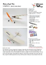 Предварительный просмотр 1 страницы MicronWings Balsa Craft Kits LiteStick Build Instruction