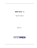 Preview for 1 page of Microplex SOLID 50 A3 - 3 Operator'S Manual