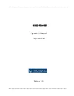 Предварительный просмотр 1 страницы Microplex SOLID F166 HD Operator'S Manual